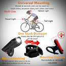 450 Lumen Bike Lights Front and Back Set - Bicycle Accessories for Night Riding - USB Rechargeable Bike Light Set, Waterproof, LED Safety Flashlight Cycling Accessories - Adult Kid MTB Helmet