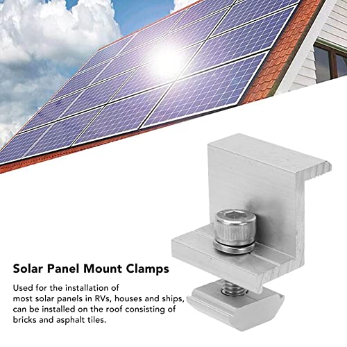 Solar Mount Z Brackets, Glossy Finish Standard Size 10PCS Lightweight PV Mounting Side Clamps Easy To Install for Panel Installation (35mm)