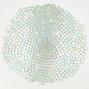 1.1lb Square Crystal Mosaic Tiles, Iridescent Mosaic Glass Tiles for Crafts, Mosaic Pieces DIY Hobbies Children Handmade Jewelry Art Decoration Gifts,525 Pieces (Milky)