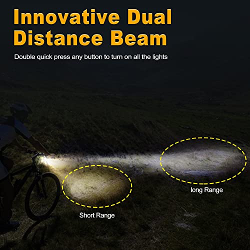 Bike Light Bicycle Lights Front - USB Type C Rechargeable Headlight Bicycle Lights Front Lights for Night Riding Bicycle Headlight Led Bicycle Lights Bicycle Headlight