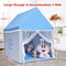 BABY JOY Kids Play Tent, Children Play House w/Solid Wood Frame & Cotton Mat, Indoor Princess/Prince Castle Playhouse for Children Boys & Girls Gift, 105x120x140cm (Blue)