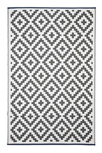 Aztec Foldable Large Size Outdoor Rug for Picnic, Camping, Outdoor Patio, Garden, RV Camping | Weatherproof and Water-Repellent (Grey, 270cm x 360cm)