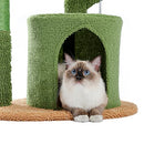 PAWZ Road Cat Tree Cactus Cat Tower with Sisal Covered Scratching Post, Cozy Condo, Plush Perches and Fluffy Balls for Indoor Cats 83.5cm