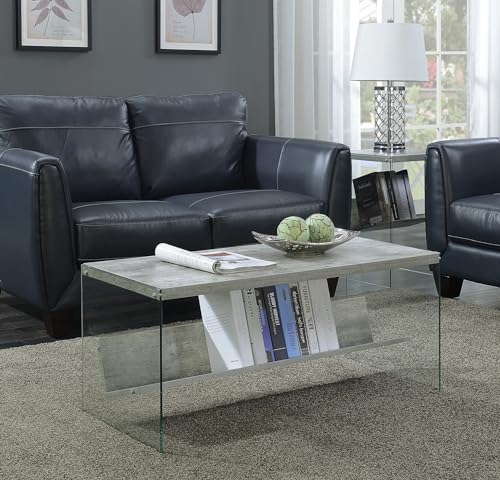 Convenience Concepts SoHo Coffee Table, Faux Birch/Glass