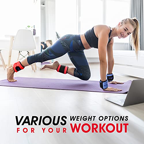 Yes4All HWD8 Neoprene Weight Cuffs, 4.5 kg Pair = 2 x 2.25 kg, Red