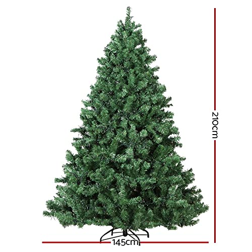 Jingle Jollys Christmas Tree 2.1m Prelit 3000 LED Lights Xmas Trees, Decorations Holiday Party Gift Home Garden Store Decor, 7ft 1250 Tips 8 Light Modes Simple Assembly 210cm