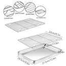 12.4inch x 9.7inch Small Toaster Oven Pan with Grid Rack Set, Stainless Steel Toaster Oven Tray Baking Pan with Cooling Rack for Oven Cooking Roasting