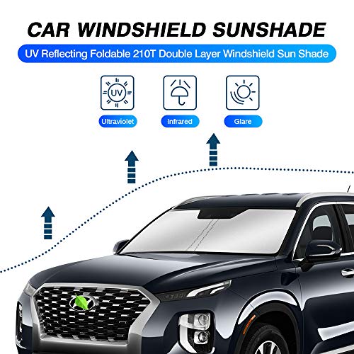 KUST Custom Fit Car Sun Shade for 2020-2023 2024 Hyundai Palisade Accessories Windshield Sunshade Window Shade Sun Visor Protector Foldable Blocks UV Rays Keep Your Car Cooler