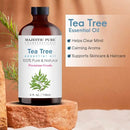 MAJESTIC PURE Tea Tree Essential Oil, Therapeutic Grade, Pure and Natural Premium Quality Oil, 4 fl oz