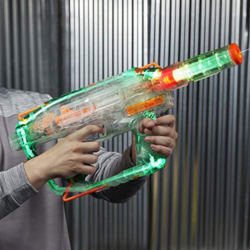 Nerf Modulus - Ghost Ops Evader - Customizable Motorised Blaster - Lights Up - inc 12 Elite Darts and Clip - Kids Toys and Outdoor Games - Ages 8+