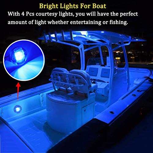 Boaton Boat LED Night Fishing Lights, Courtesy Lights, Deck Lights, Marine Boat Led Lights, Boat Interior Lights, Yacht Lights For Pontoon Boat, Bass Boat, Yacht (Blue)