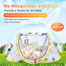 STLOVe Travel Cot Foldable Pop Up Portable Ultralight Weight Baby Beach Tent Infant Crib Mosquito Net Travel Bed Include Blanket Prevent Urine Penetration Peach Skin Velvet 111 * 68.5 * 49cm Yellow