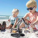 Upgraded Charging Excavator RC Toy 22-Channel Full-Function RC Excavator Sand Engineering Vehicle 1:14 2.4Ghz with Lighting and Sound Effects of Remote Control Engineering Toy Excavator