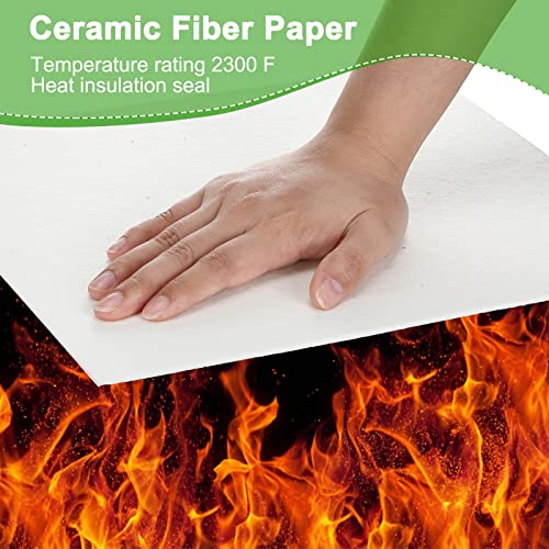 10 Pcs Ceramic Fiber Paper 11 x 12 x 0.12 In High Temperature Ceramic Fiber Rectangle Paper White Insulation Gasket Paper Fireproof Microwave Kiln Papers Sheet for Stove Furnace Fireplace DIY Material