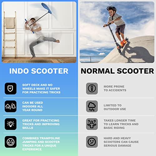 The Indo Pro Trick Scooter and Pro Scooter - for Teens and Adults - Stunt Scooter and Trampoline Scooter for Tricks - Professionals and Beginners - Good for Indoor and Outdoor Freestyle