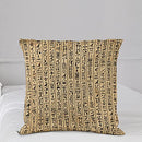 Ambesonne Egyptian Print Travel Blanket, Hieroglyphs Grunge Pattern on Stripes Archeology History Language, Pillow and Comforter Combo Two in One for Camping Dorms, 20" x 20", Sand Brown Black