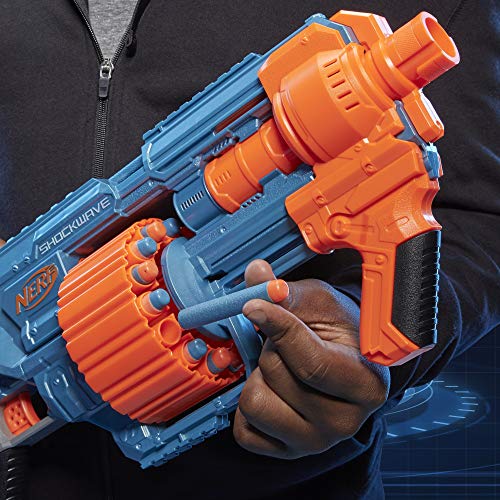 Nerf Elite 2.0 - Shockwave RD-15 Blaster - Pump Action - 30 Nerf Darts - 15-Dart Rotating Drum - Built-In Customizing Capabilities - Toys For Kids - E9527 - Ages 8+