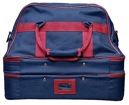 Acclaim Bamburgh Maxi Triple Decker Nylon Four Bowls Level Green Lawn Flat Short Mat Indoor & Outdoor Bowling Carrying Bag (Navy Blue/Burgundy)