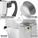 Zulay Classic Stovetop Espresso Maker for Great Flavored Strong Espresso, Classic Italian Style 8 Espresso Cup Moka Pot, Makes Delicious Coffee, Easy to Operate & Quick Cleanup Pot (Silver)