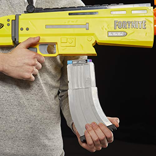 NERF Hasbro FORTNITE AR-L Scar - NERF - Elite Blaster - Motorized Blaster, 20 Official NERF - Fortnite Elite Darts, Flip Up Sights - Kids, Youth, Teens, Adults - Outdoor Toys and Games - Ages 8+