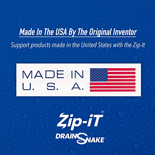 Zip-It Hair Clog Removal 25-inch Overall Length Drain Snake Cleaner (3-Pack) – Red White & Blue Edition – Unclog Your Sink, Shower, & Tub In Seconds – Non-toxic, Made in the USA