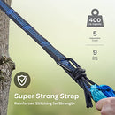 Durable Hammock 400 lb Capacity - Lightweight Nylon Camping Hammock Chair - Double or Single Sizes w/Tree Straps and Attached Carry Bag - Portable for Travel/Backpacking/ (Navy, Medium)