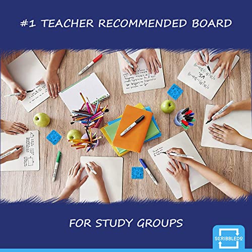 Set of 12 Small White Board Dry Erase Boards Classroom Pack Mini White Boards 9"x12” Double Sided Personal Whiteboards for Students Teachers School Supplies Lapboards l 12 Mini Whiteboard Erasers Incl