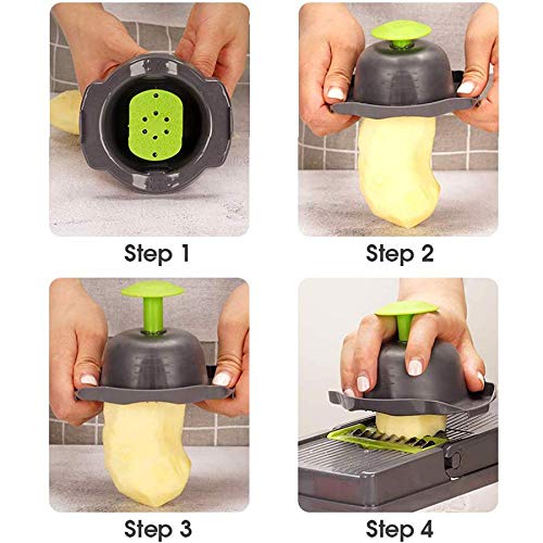 Vegetable Chopper, Mandoline Vegetable Slicer, Multifunctional Grater, Mandoline Vegetable Shredder, with 7 Stainless Steel Blades for Grinding, shredding, Slicing, and Dicing.