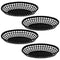 Kichvoe Fast Food Basket 4pcs Plastic Fry Basket Chip Basket Bread Baskets Fry Oval Serving Tray For Restaurant Supplies