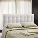 (King, White Vinyl) - Modway Lily Upholstered Tufted Vinyl Headboard King Size in White