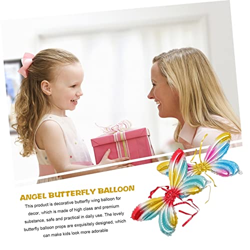 Abaodam 2pcs Symphony Angel Wings butterfly balloon fairy party decorations inflatable angel wings inflatable butterfly wings dancing party props aluminum foil girl supplies to fly