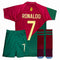 Msteco Portugal Soccer Legend #7 Jersey Fan Kids Unisex Jersey/Shorts Youth Sizes, Home, 5-6 Years