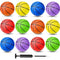 Jerify 12 Pack Rubber Basketballs Bulk Indoor Outdoor Official Size Basket Balls in 6 Multi Colors with Pump for Kids Youth Boys Girls Outside Inside Game Training Practice (Size 4, 25.5")