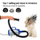 SHELANDY Pet Hair Force Dryer Dog Grooming Blower with Heater(Blue)