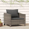 vidaXL - Contemporary Lounge Set, Poly Rattan Garden Armchair with Cushion, Weather-Resistant and Lightweight - Comfortable Seating Experience - Grey