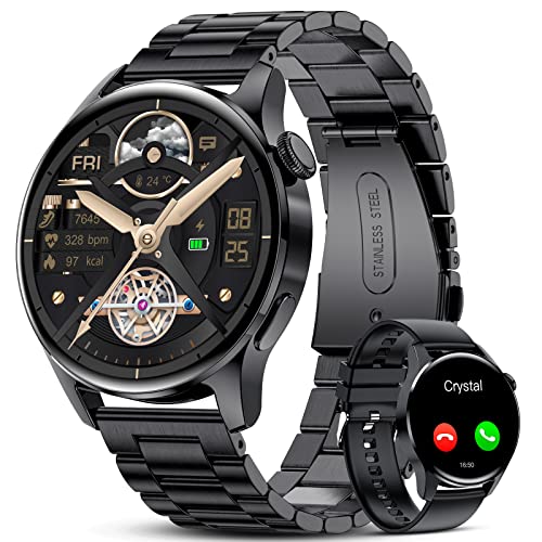 LIGE Smart Watch with Bluetooth Calls Voice Chat,Activity Tracker with 24/7 Heart Rate Sleep Monting,1.32"Full Touch Fitness Tracker IP67 Waterproof Step Counter Smartwatch for Android iOS Black