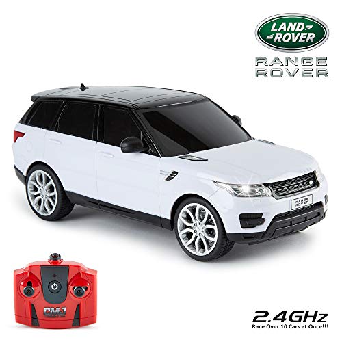 CMJ RC Cars 118GRRW Range Rover Sport Officially Licensed Remote Control Car 1:18 Scale Working Lights 2.4Ghz White