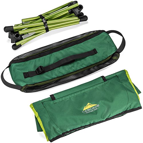 Cascade Mountain Tech Outdoor High Back Lightweight Camp Chair with Headrest and Carry Case - Green