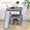 SIYIPURR Small Cat Tree for Indoor Cats，Cat Tower with Cat Scratching Post and Board，Cat House with Cat Perch for Kitten, Cat Condo,Stable Cat Stand (Light Grey)