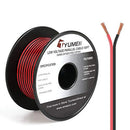 TYUMEN 100FT 22 Gauge 2pin 2 Color Red Black Cable Hookup Electrical Wire LED Strips Extension Wire, 22AWG OFC 12V/24V DC Extension Cable Wire Cord for Led Strips Single Color 3528 5050