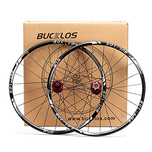 【US Stock】 26/27.5/29" Mountain Bike Wheelset, Carbon Hub MTB Wheels Quick Release Disc Brakes, 24H Low-Resistant Flat Spokes Bike Wheel fit 7-11 Speed Cassette MTB Wheelset