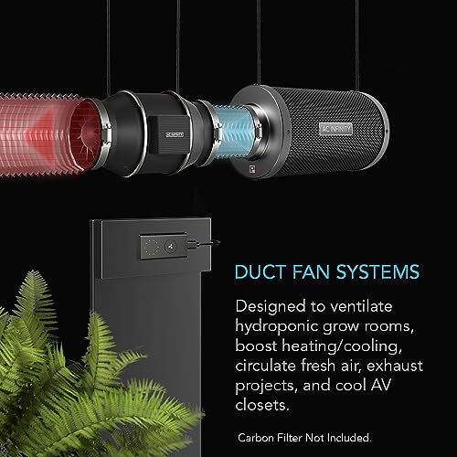 AC Infinity CLOUDLINE S6, Quiet 6” Inline Duct Fan with Speed Controller - Ventilation Exhaust Fan for Heating Cooling Booster, Grow Tents, Hydroponics