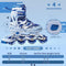 Adjustable Roller Blades, Inline Skates for Girls Kids, Light Up Adult Roller Blades Skates for Boys Girls Children Teens Women Outdoor Indoor (Sky Blue Camo, Medium - Big Kids (1-4 US))