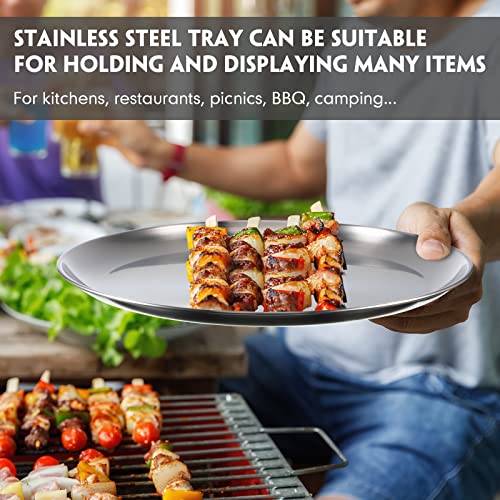 8 Pieces Pizza Pans Bulk Stainless Steel Pizza Pans Round Bakeware Pizza Trays for Oven Kitchen Baking Home Restaurant Safe Sturdy and Rust Free Reusable Pizza Baking Sheets Dishes Dinner(12 Inch)