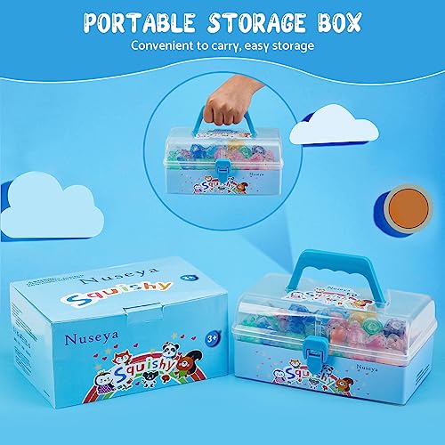 Nuseya 42 PCS Squishy Fidget Toys for Kids Sensory Stress Ball Bulk Pack Squeeze Balls with Water Beads for Kids Party Favor Giveaways Idea with Delicate Box Individually Packaged No duplicates