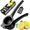 Zulay Premium Quality Metal Lemon Squeezer, Citrus Juicer, Manual Press for Extracting the Most Juice Possible - Black