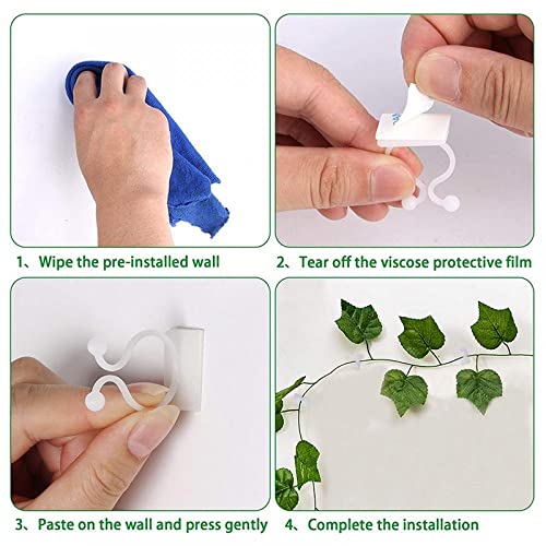 100 Pcs Plant Fixer,Plant Climbing Wall Fixture Clips, Vine Plant Invisible Fixer Self-Adhesive Hook fit for Home Office