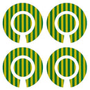 Acclaim Lawn Bowls Identification Stickers Markers Standard 5.5 cm Diameter 4 Full Sets Of 4 Self Adhesive Two Colour Striped Mixed Colours (C)