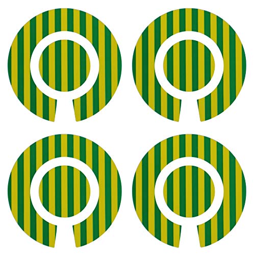 Acclaim Lawn Bowls Identification Stickers Markers Standard 5.5 cm Diameter 4 Full Sets Of 4 Self Adhesive Two Colour Striped Mixed Colours (C)