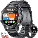 Smart Watch for Men Bluetooth Calls,1.39"HD Militarily Fitness Tracker with Heart Rate Sleep Monitor,100+Sports Modes,IP68 Waterproof,400mAh Sports Smart Watch for Android iOS Black